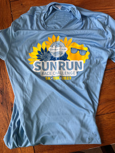 OFFICIAL 2023 Sun Run 5k/10K shirt s/s in Carolina Blue- WOMEN'S CUT