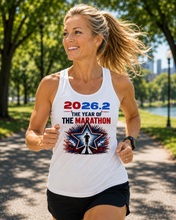 Load image into Gallery viewer, Ladies racerback tank (Year of the Marathon w Star design)
