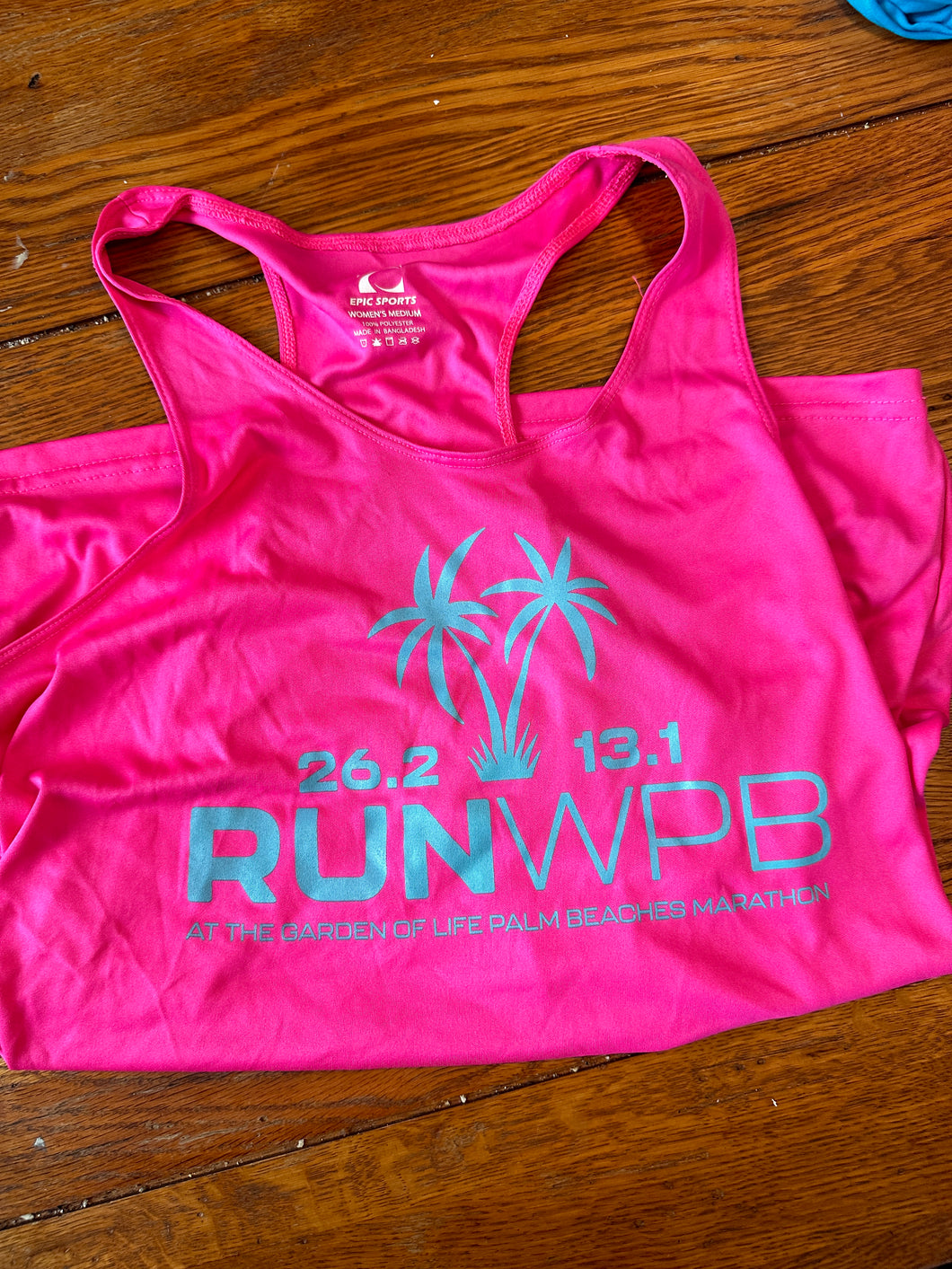 Ladies pink racerback tank