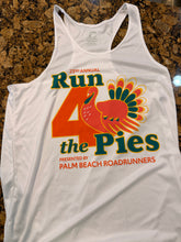 Load image into Gallery viewer, 2023 Run 4 Pies Racerback Tank Top- Ladies-white

