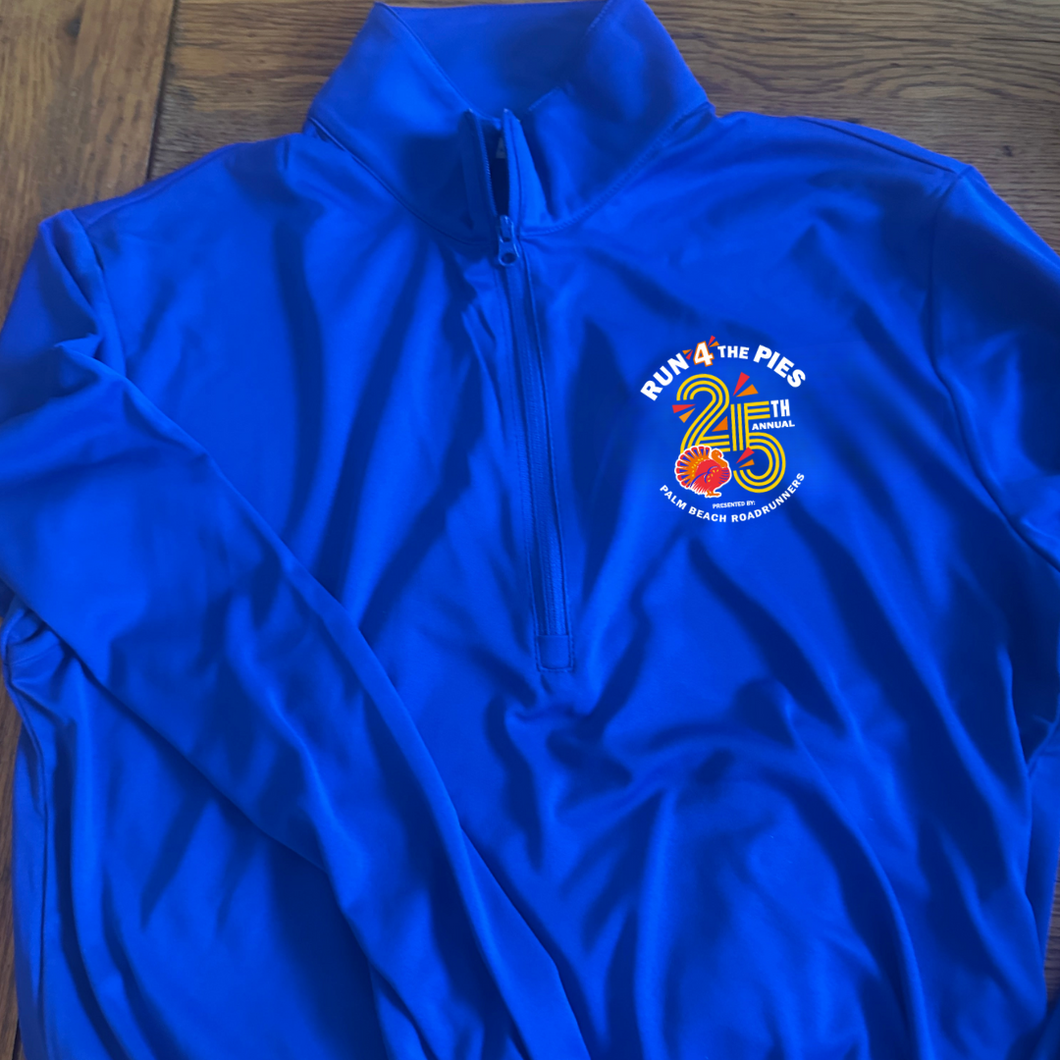 25th Anniversary Run 4 Pies 1/4 zip jacket in Royal