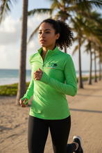 Load image into Gallery viewer, Ladies 1/4 zip in Lime (heather) (50th Anniversary)
